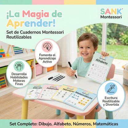 SET DE 2 LIBROS MONTESSORI - Ayuda a tu hijo a mejorar la caligrafía en 2 semanas.