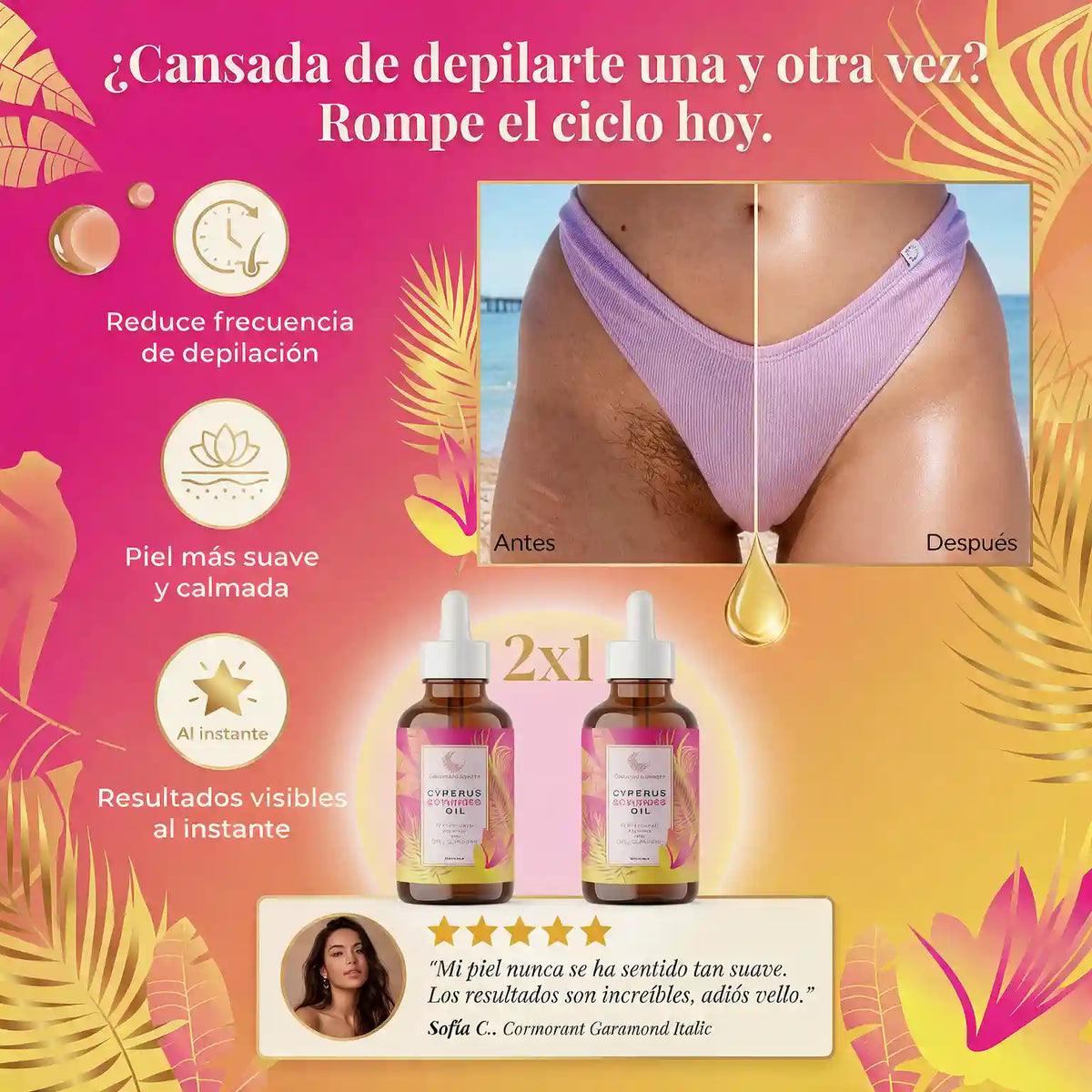 Cyperus Rotundus Oil — Aceite para reducir el crecimiento del vello